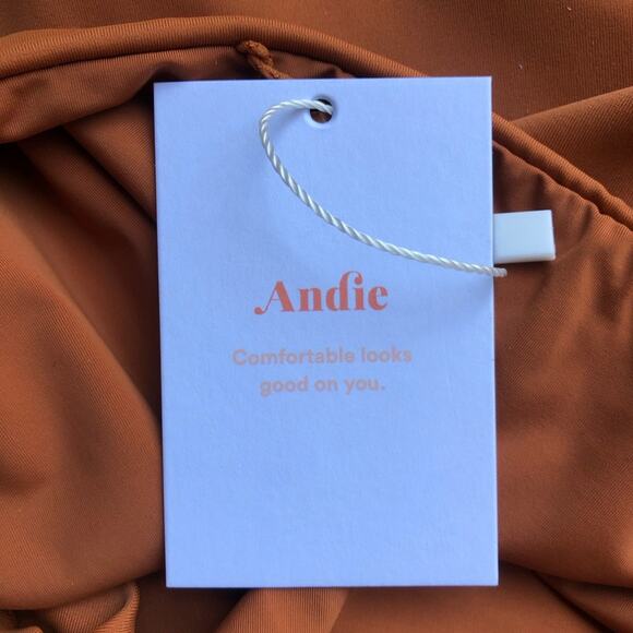 Andie NWT Women’s Barbados High Rise Bikini Bottom Chestnut Orange Extra Small - Picture 11 of 12